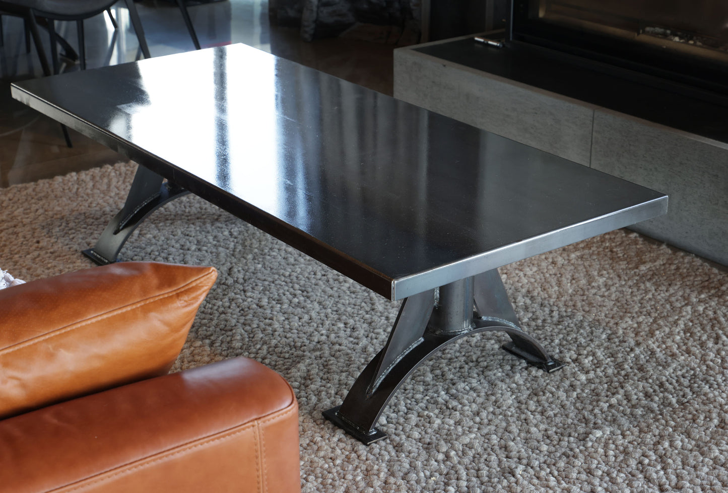 Steel coffee table